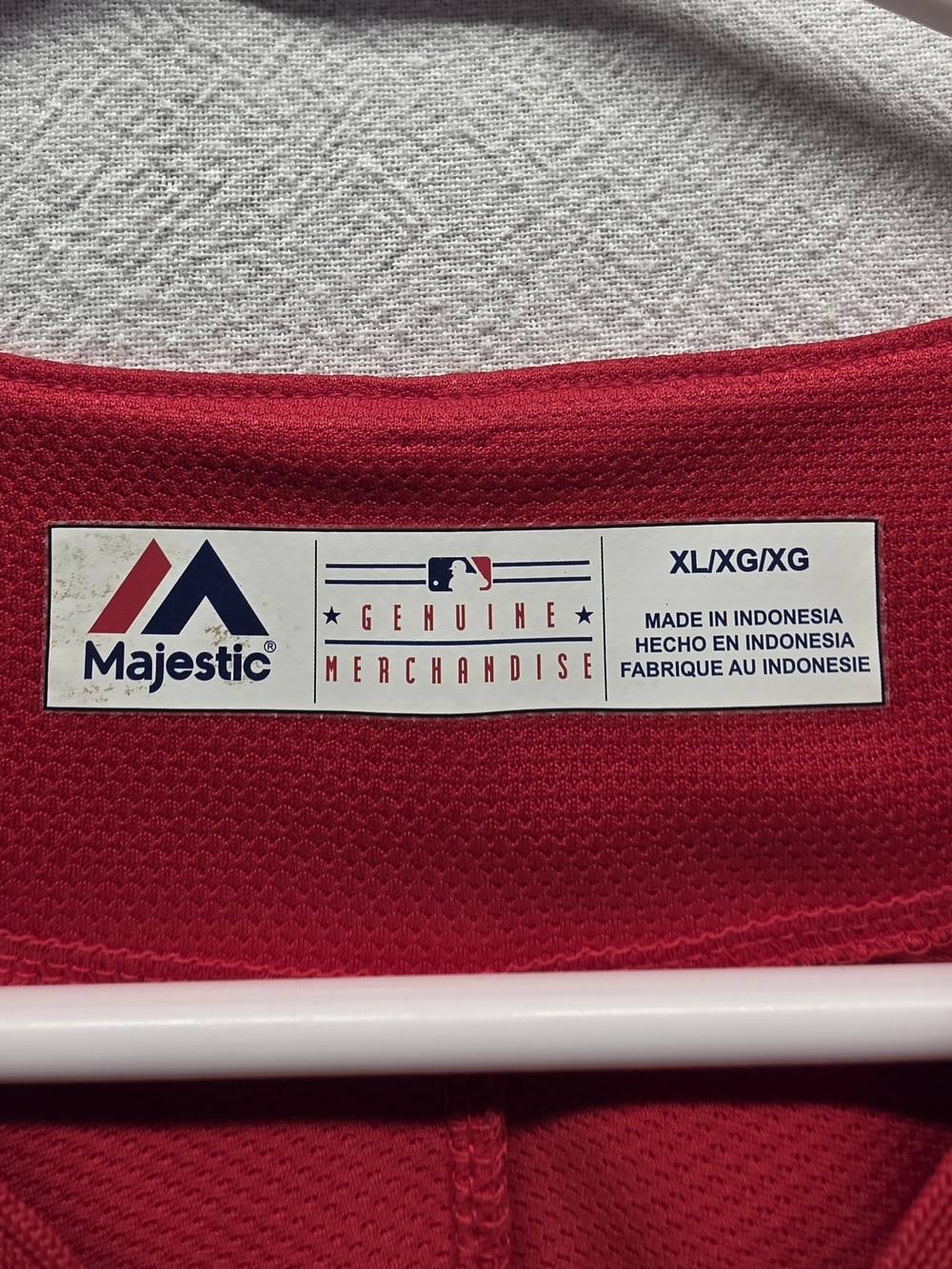 Majestic Red Cincinnati Baseball Jersey - Men's Button-Up Shirt Schleprock # 13 - Picture 2 of 10